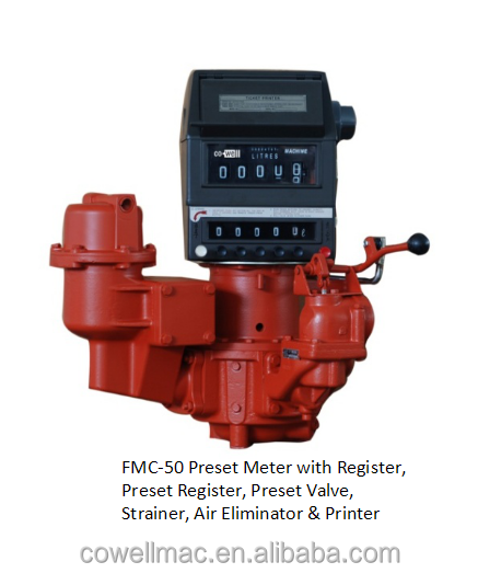 digital FMC smith meter fuel oil PD rotary vane flow meter with printer