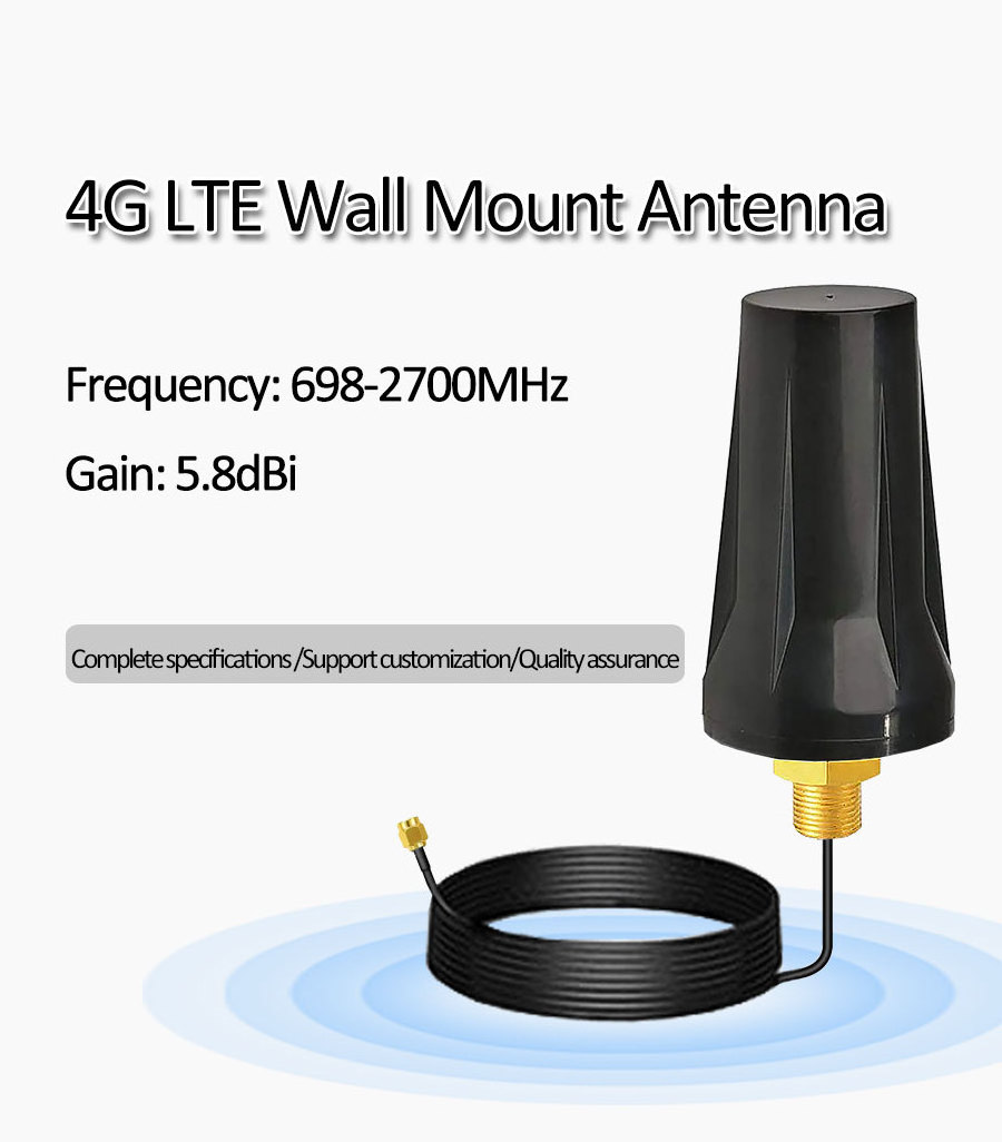 Waterproof 698-2700MHz Omni Directional Screw Mount Cellular Outdoor GSM 3G LTE 4G Antenna with Bracket