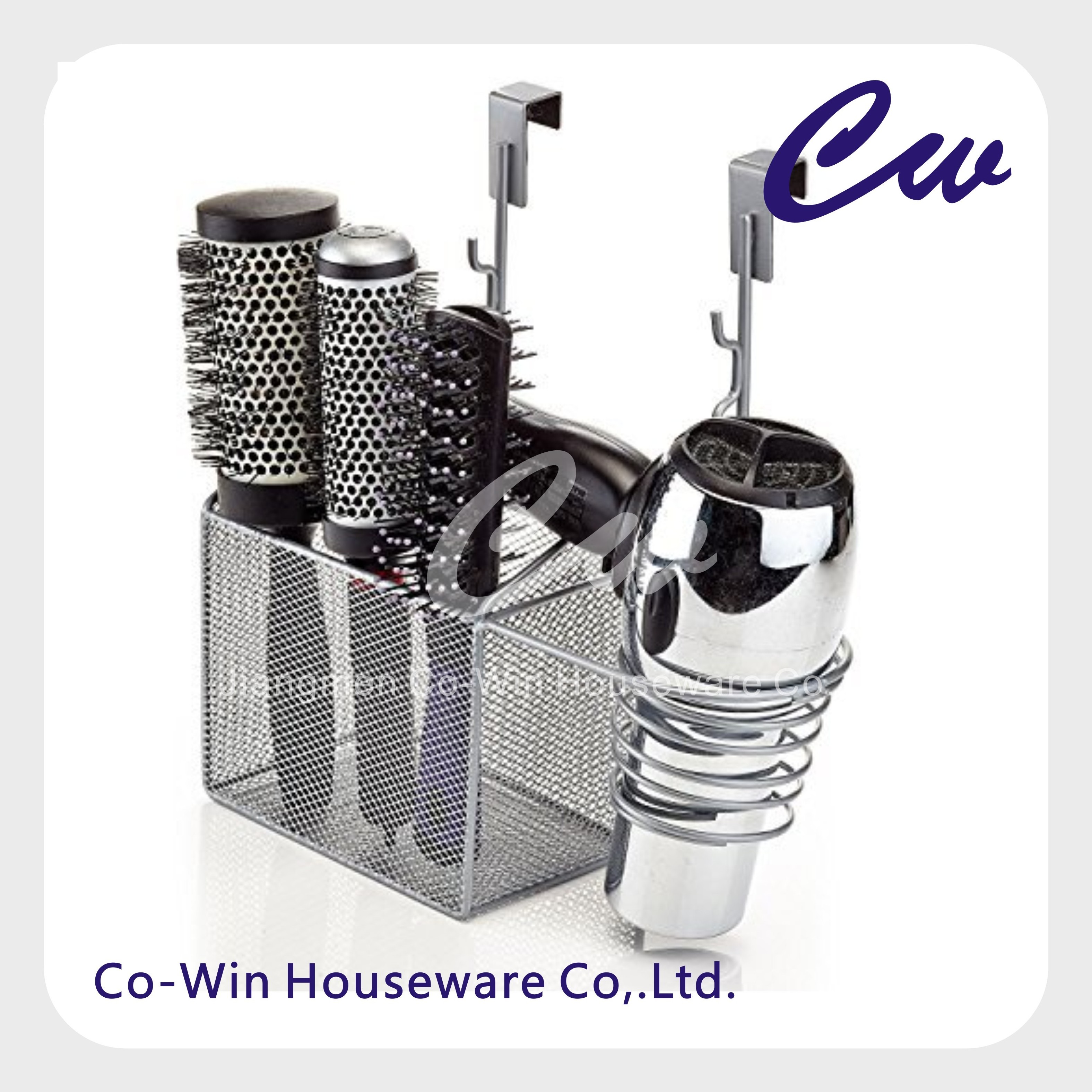 Mesh  Hair Styling Organizer and Storage Unit, Hair dryer  holder,Over the Cabinet Door