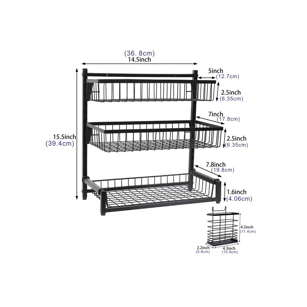 Kitchen Countertop 3 Tier Spice Rack Condiment Bottle Holder Household Storage Shelf