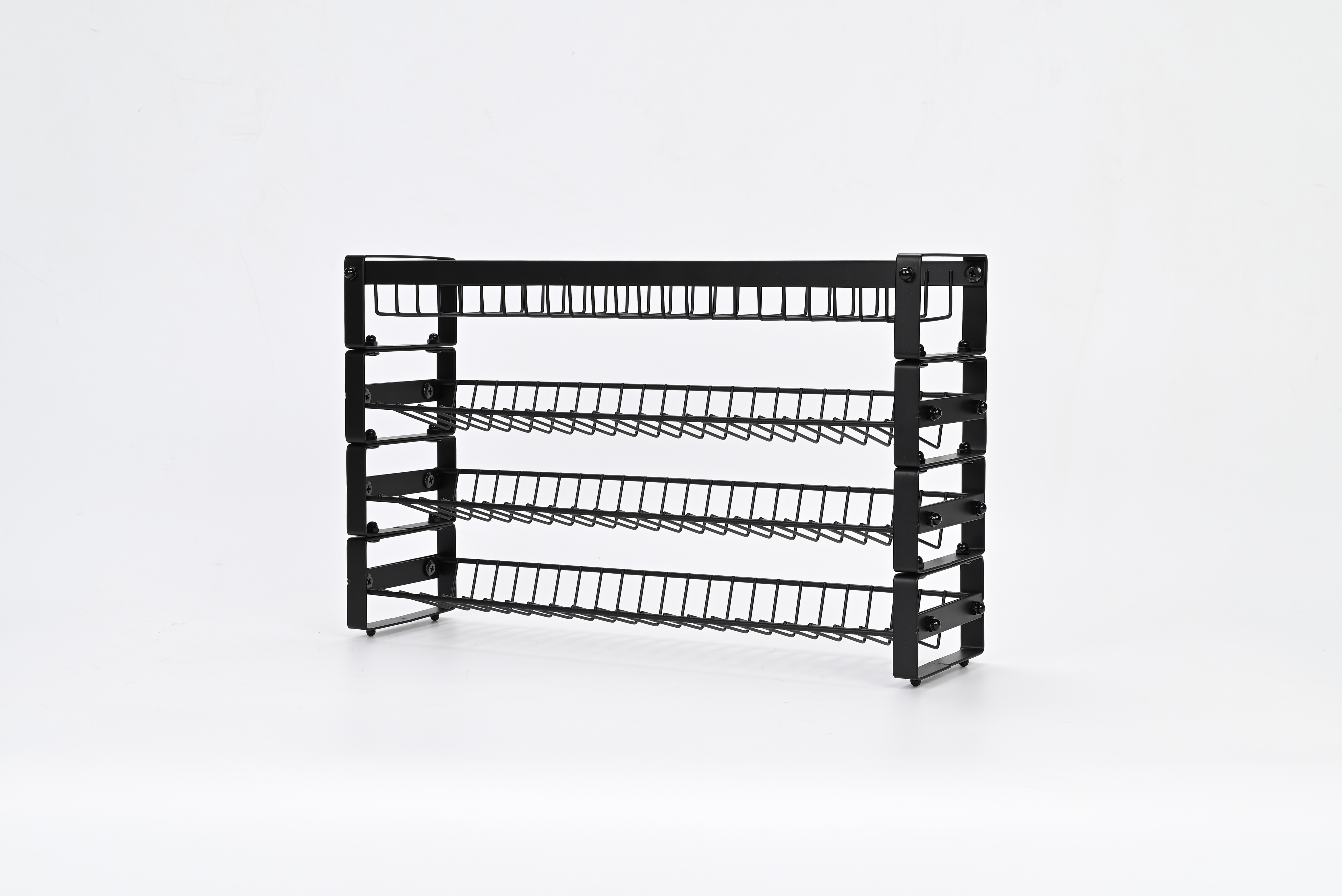 4 Tier Black Kitchen Spice Rack Spice Shelf Organizer Multi-functional Space Saving Iron Steel Wire Shelf