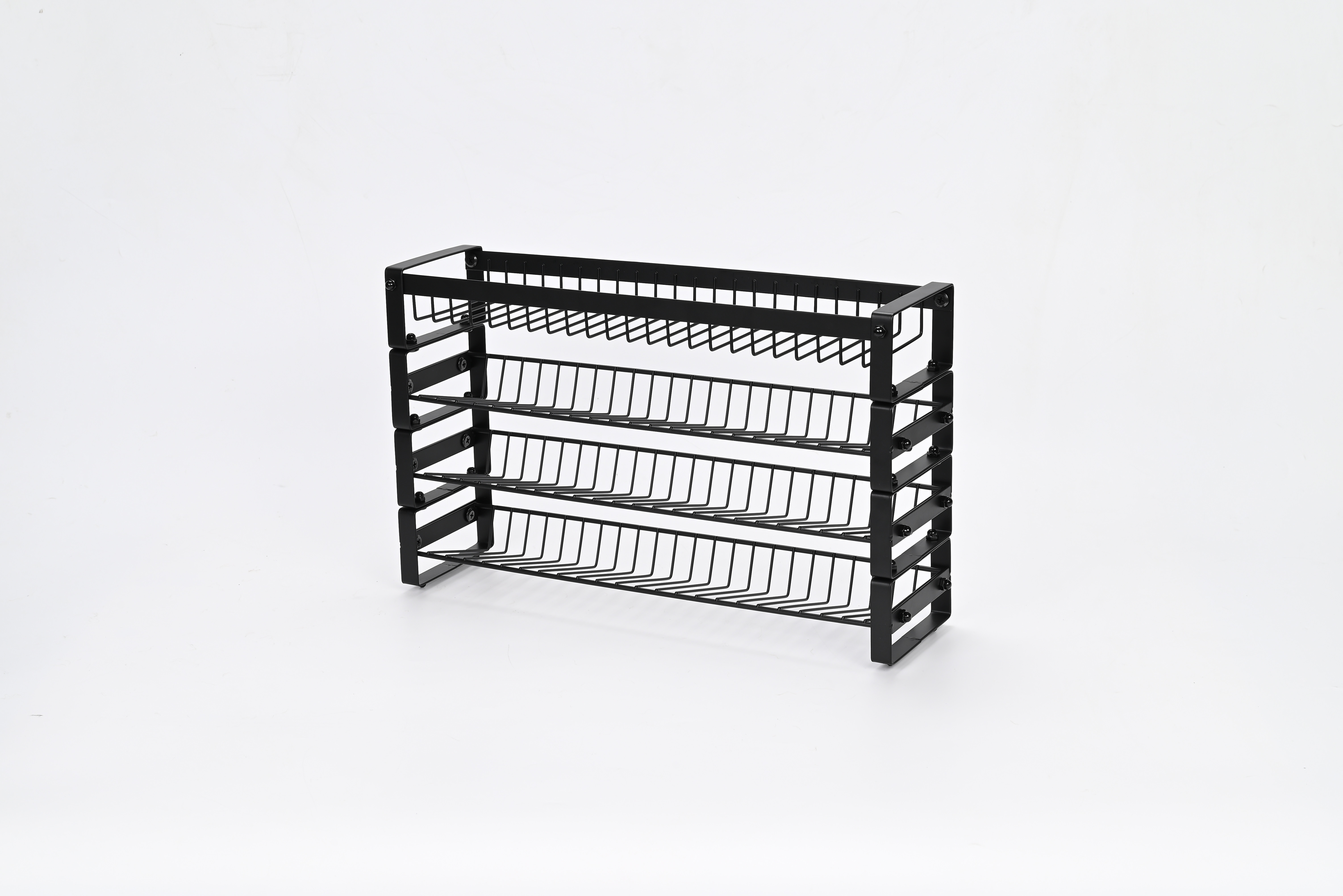 4 Tier Black Kitchen Spice Rack Spice Shelf Organizer Multi-functional Space Saving Iron Steel Wire Shelf