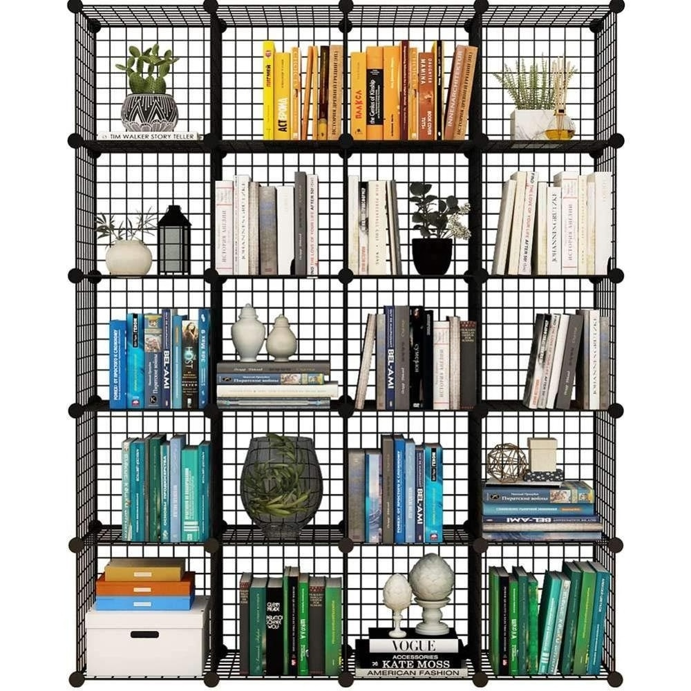 DIY Storage Wire Cubes 20pcs for Closet Toys Books Clothes Pet Cages Metal Modular Cubes Organizer