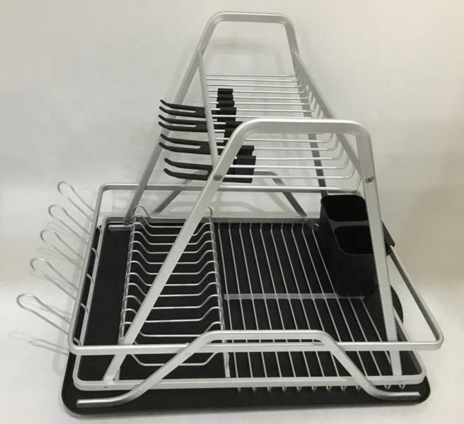 Aluminium with Drainboard Rustproof Kitchen Dish Drying Shelf Utensil Holder Dish Rack