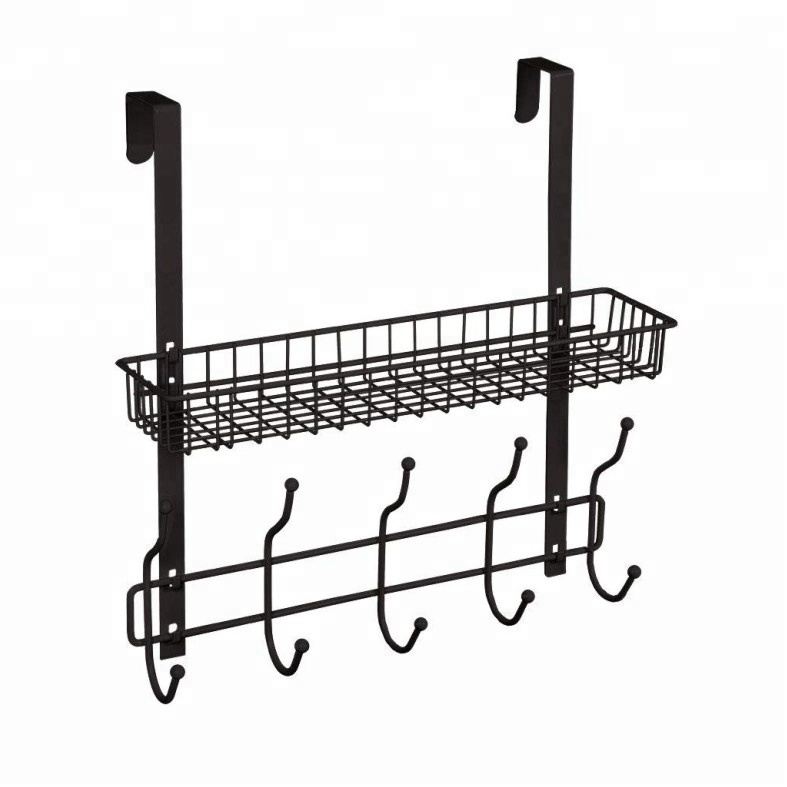 Over The Door Hanger Hook Shelf Towel Rack With Basket Storage Rack Spice Rack for Bathroom Kitchen Storage Shelves