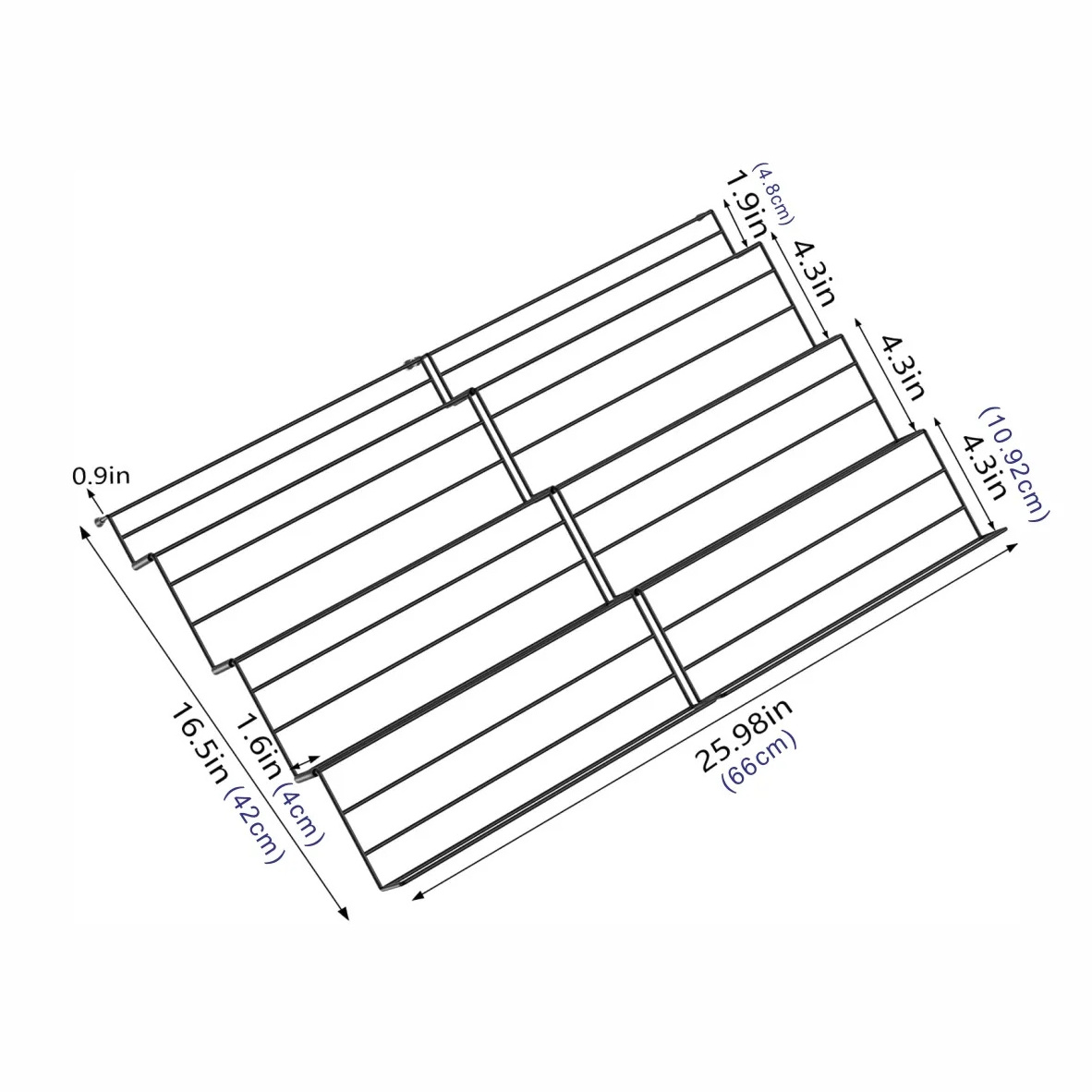 Kitchen Metal Wire Shelf for Spice Jar Storage Countertop Cabinet Drawer Metal Expandable Spice Rack Organizer