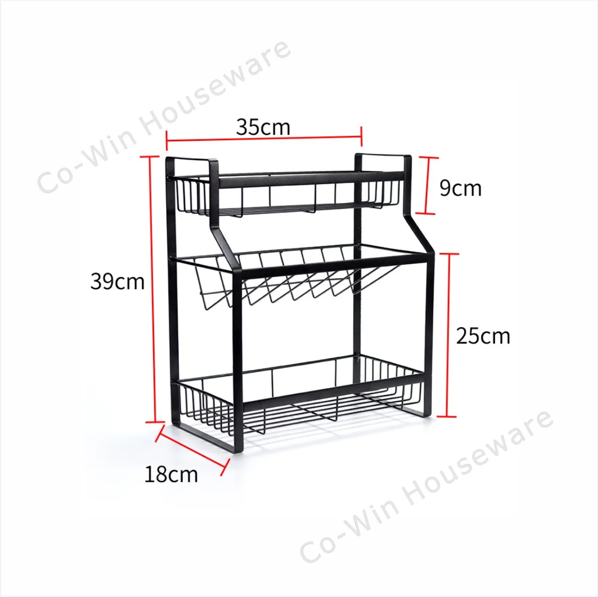 3 Tier Metal Kitchen Counter Storage Rack Organizer Iron Spice Rack Multi-purpose Storage Shelf