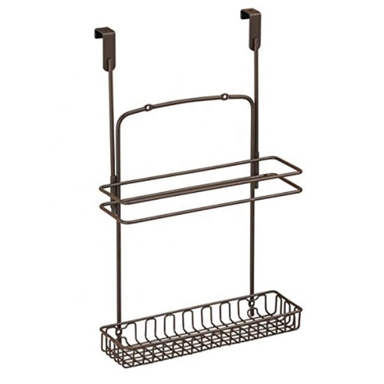 Over The Door Hanger Hook Shelf Towel Rack With Basket Storage Rack Spice Rack for Bathroom Kitchen Storage Shelves