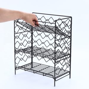 3-Tier Countertop Rack Large Foldable Folding Metal Storage Organizer Standing Shelf for Kitchen Spices Cabinet  Bathroom Office