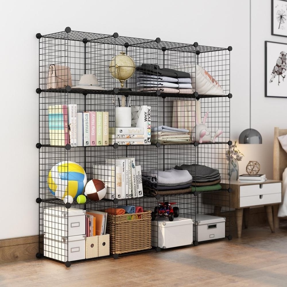 DIY Storage Wire Cubes 20pcs for Closet Toys Books Clothes Pet Cages Metal Modular Cubes Organizer