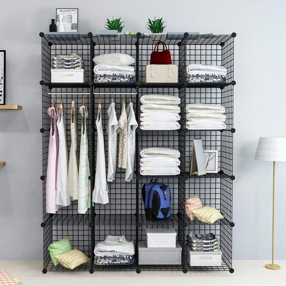 DIY Storage Wire Cubes 20pcs for Closet Toys Books Clothes Pet Cages Metal Modular Cubes Organizer