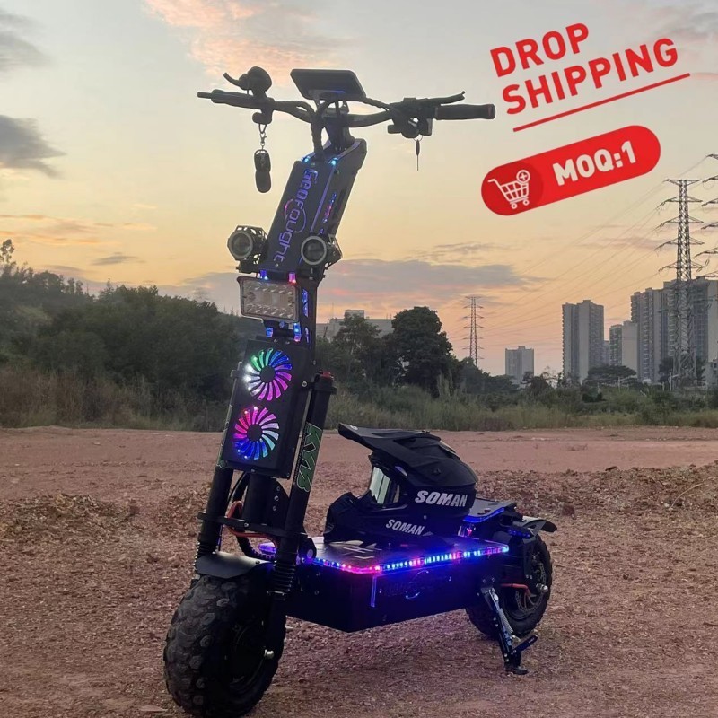 fastest electric scooter 50A/70A controller 40ah 60ah 80ah big battery range 8000w 72V 12000w dual motor driving e scooter