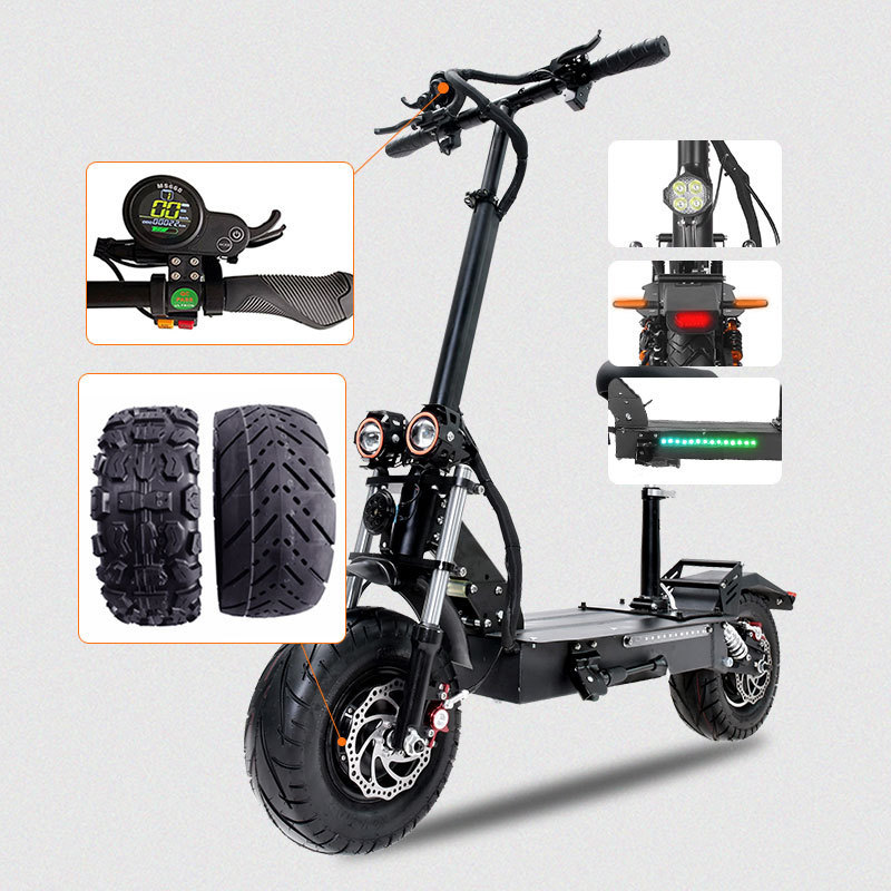 Fast 13 inch e scooter fat tire dual motor 5600W foldable off road Two Wheel powerful Electric Scooter For Adults