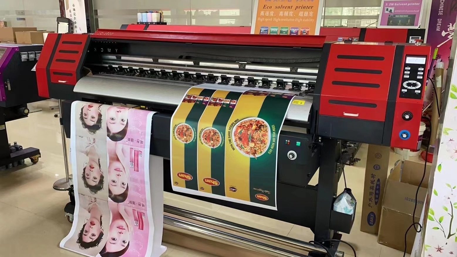 Outdoor Indoor XP600 Head Large Format Printer 1.8m 24 Inch Eco Solvent Printer For Banner SAV Sticker Printing