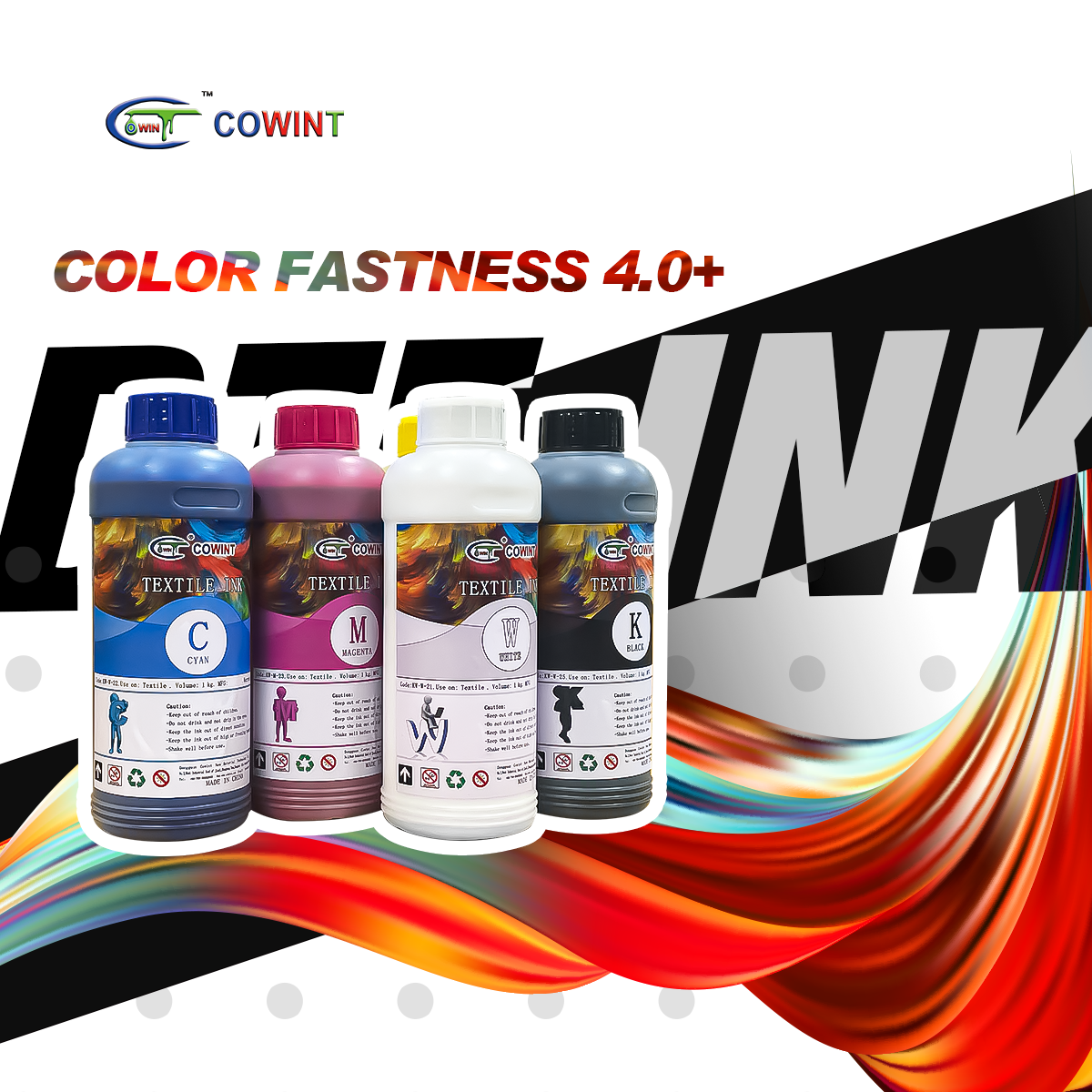 Cowint glow in the dark inkjet printing fabric printing machine xp 600 dtf super white ink 1L 20L dx7 uv dtf ink set