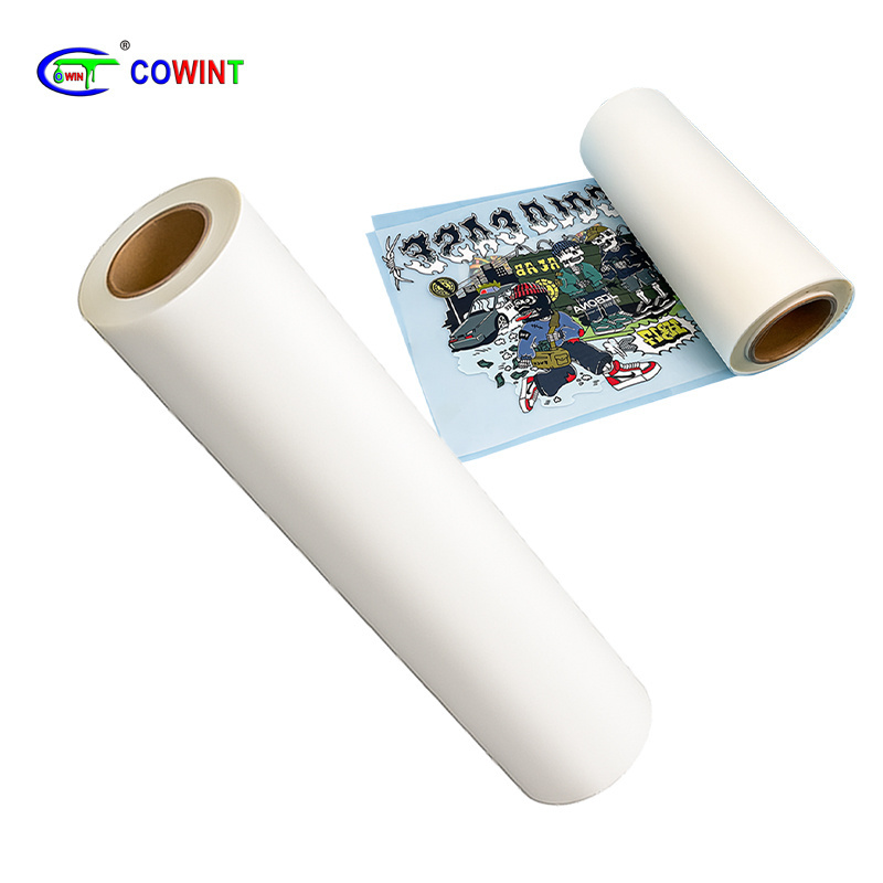 Cowint transfer dtf film Custom Size Double Single Side DTF Pet Film 30CM 33CM 60CM 60CM*100M Roll Heat Transfer Peel DTF Film