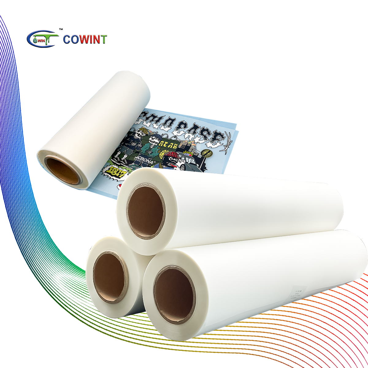 Cowint 0.3x1m 0.6x1m 60cm 33cm 13x19 transfer film a3 plus foil ink powder translucent roll pet film dtf 60cm width 100m length