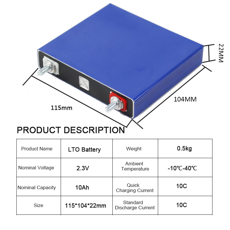 Hot Sale 10c Discharge Scib Toshiba Prismatic LTO Cell 2.3v 10AH 20AH Lithium Titanate Battery For Motor Starting