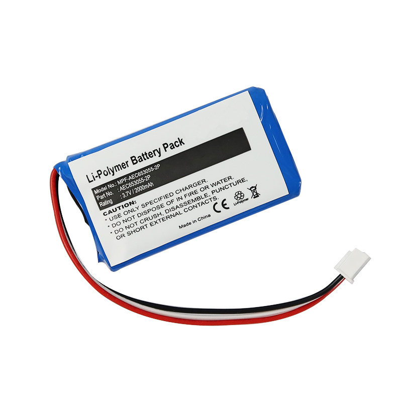 Customized 3.7V 2000mAh Li-ion Replacement AEC653055-2P Lithium ion battery for JBL Flip 2 Flip II Speaker