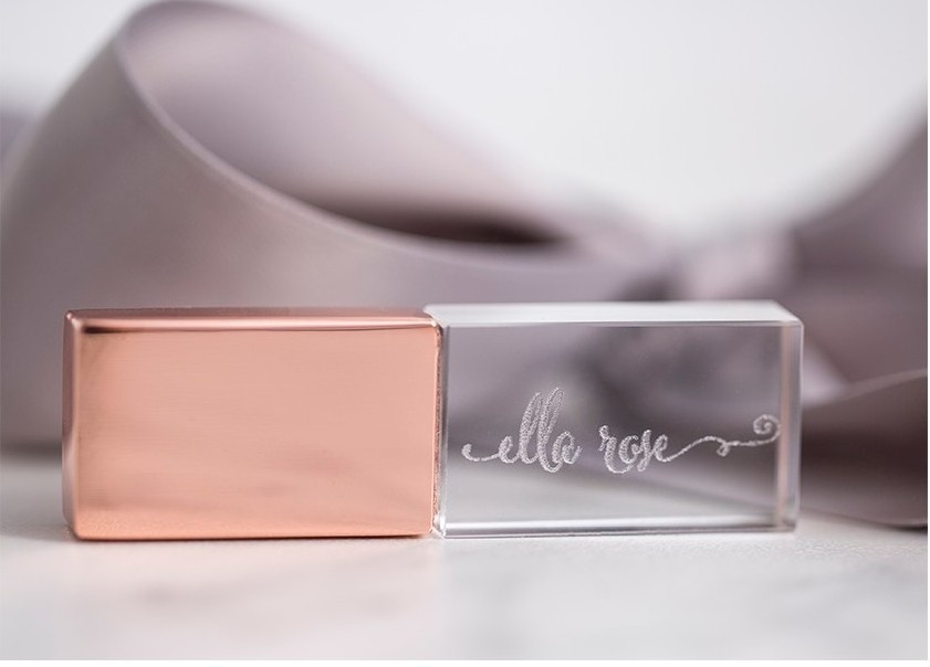 Rose  Gold  Kristall Cristal Transparent USB 3.0  Flash Stick 32G 64gb 128gb  customized  logo crystol USB flash drives with box