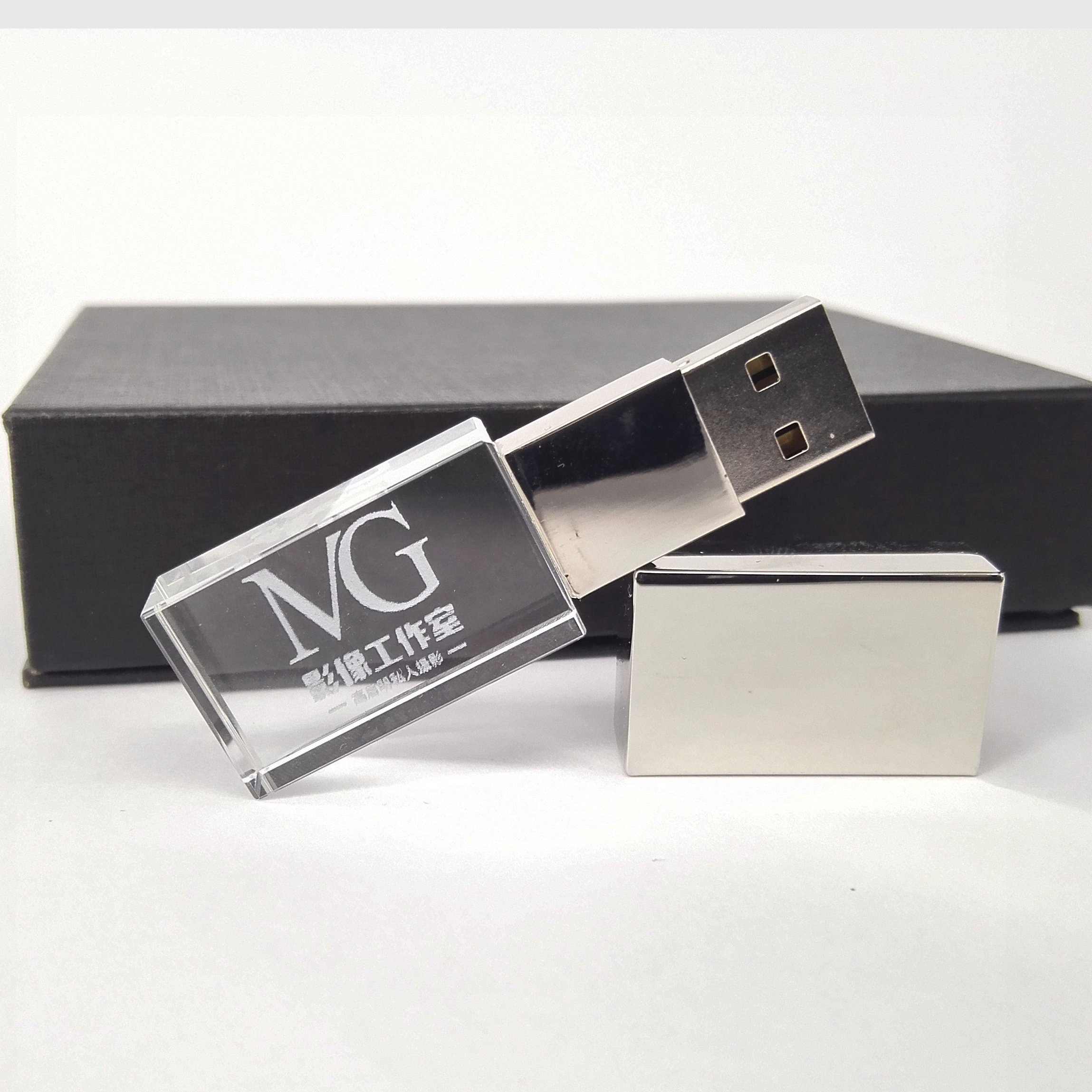 Rose  Gold  Kristall Cristal Transparent USB 3.0  Flash Stick 32G 64gb 128gb  customized  logo crystol USB flash drives with box