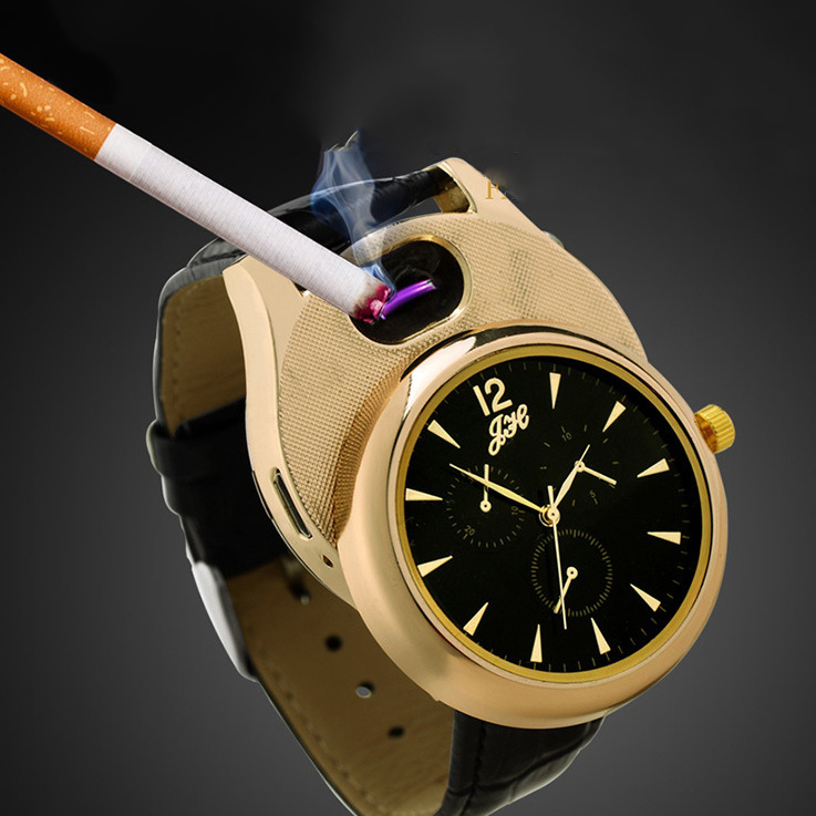 USB Rechargeable Reloj Encendedor Wristwatches Men Watch Cigarette cigar usb Lighter Watches Watch Lighter