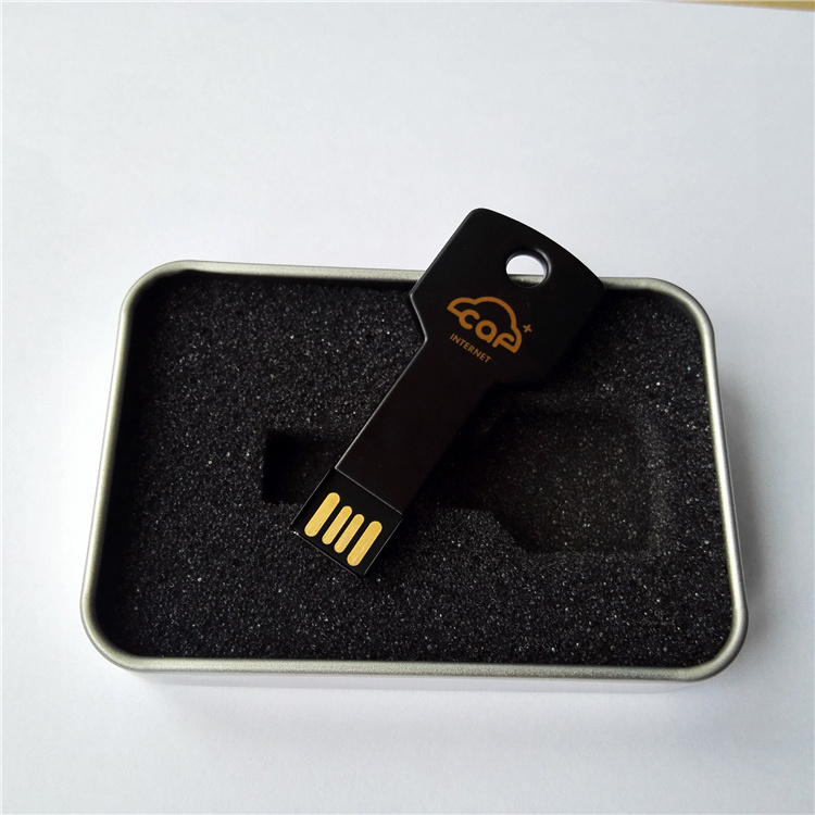 Customized cle memorias pormo usb bellek  metallic USB key stick 8gb 16gb 32gb 64G metal U disk metal Key Shape USB flash drives