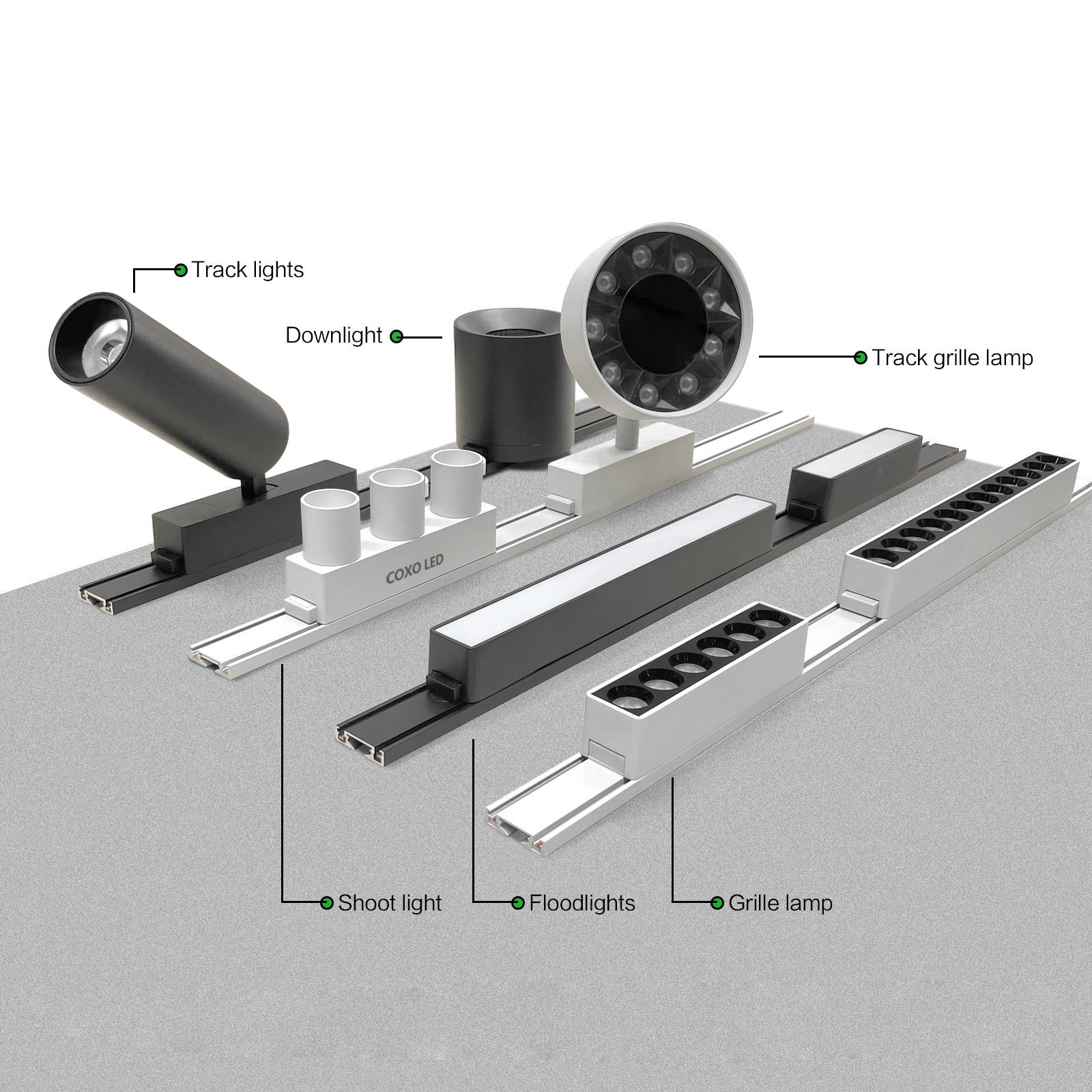 magnetic track light rail led White Black 48v r90 suction mini ultra slim system magnetic track light