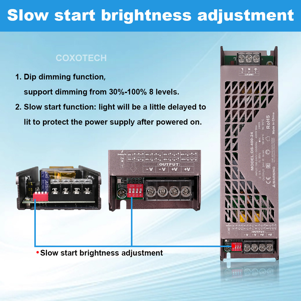 COXO 12v 24v power supply ce rohs 60w 100w 150w 200w 300w 5a 10a led dc switching power supply