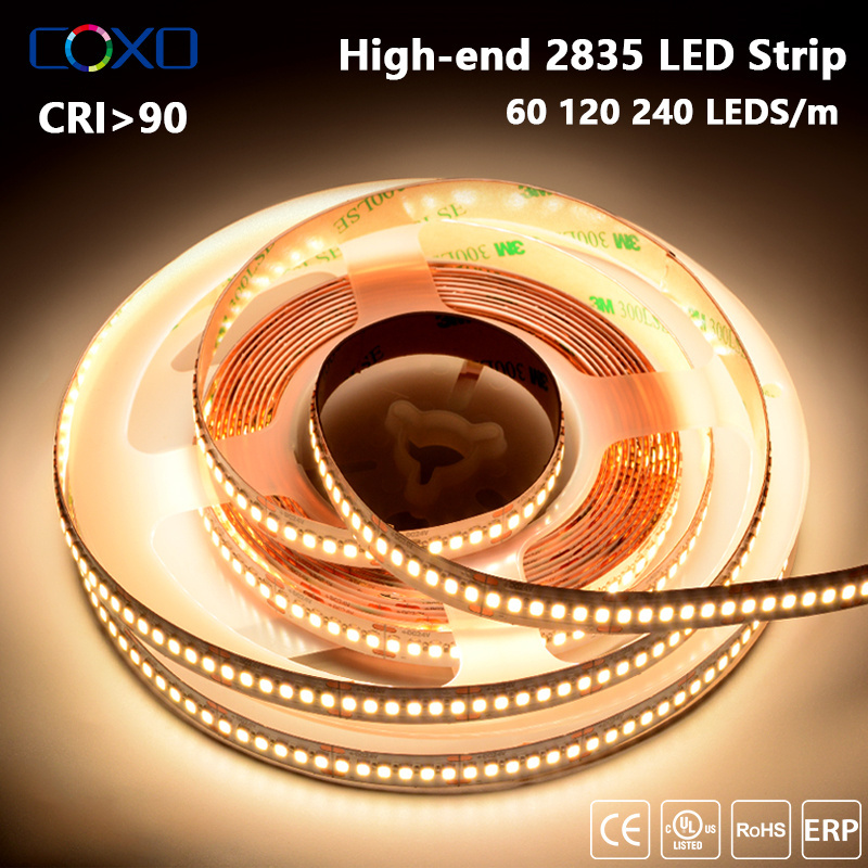 COXO 2835 led strip light ce rohs 5 year warranty 3000k 4000k 6000k 24v 12v led strip light