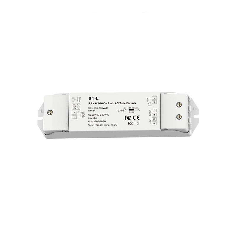 S1-L Triac RF 0/1-10V Push AC Phase-cut Dimmer