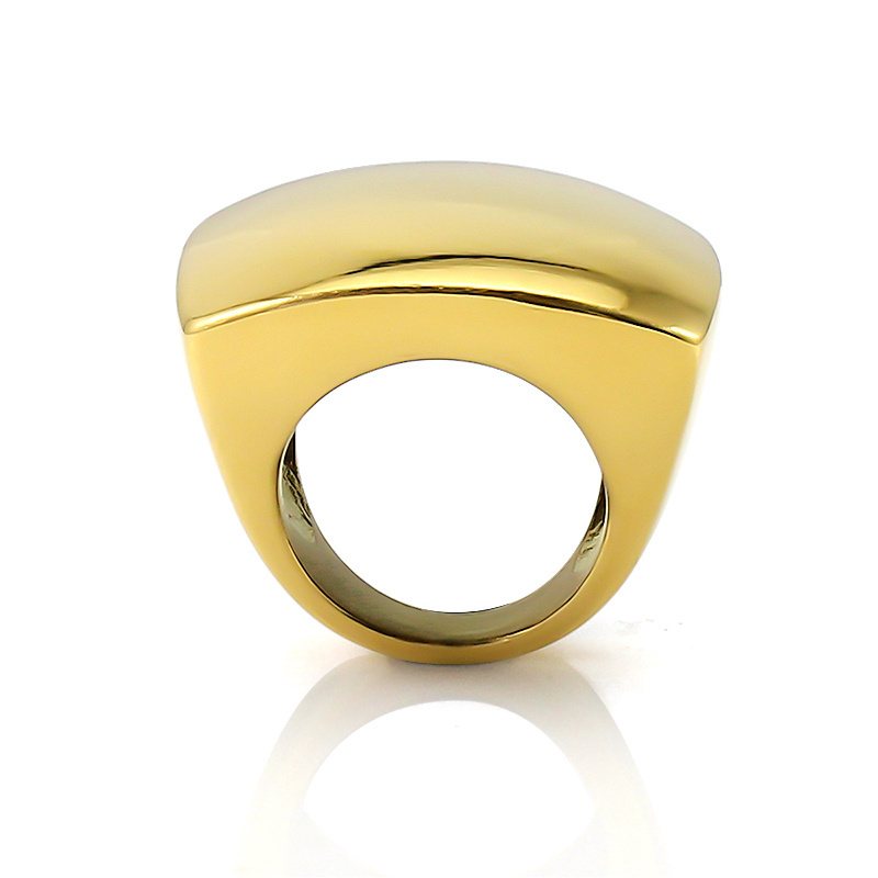 Fashion Big Wide Rings Stainless Steel Gold Plain Blank Rings for Women Ladies Punk Jewelry Heavy Square Big Geometric Rings