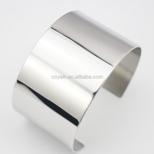 Stainless Steel Metal Cuff Bracelet Blanks silver Plain Cuff Bracelet