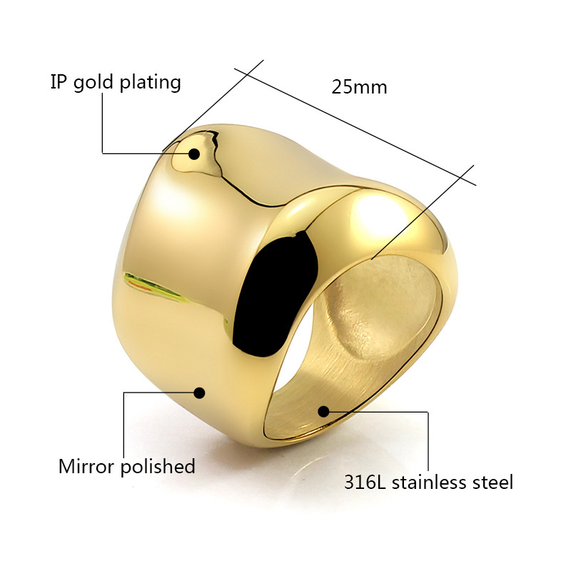 Fashion Punk Gemstone stainless steel ring deformation gold and sliver costume bling ring men Finger Rings Gift