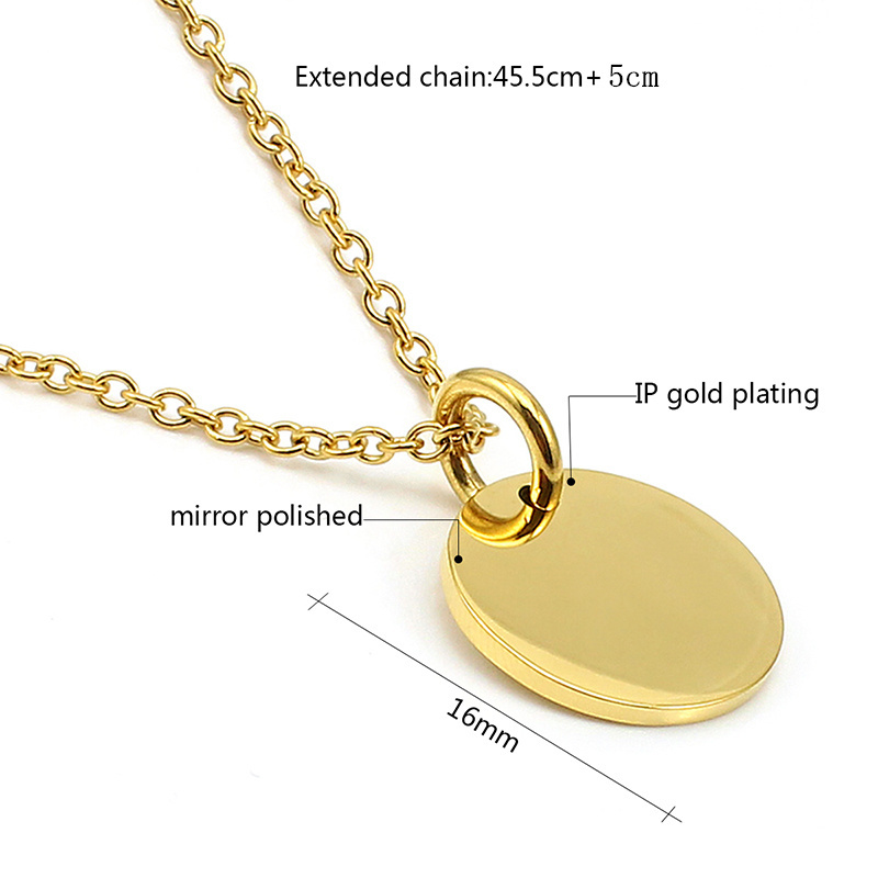 New Style Pendant Necklace Engraved Logo Name Charm Fashion Metal Gold Chain For Women Party Jewelry Gift