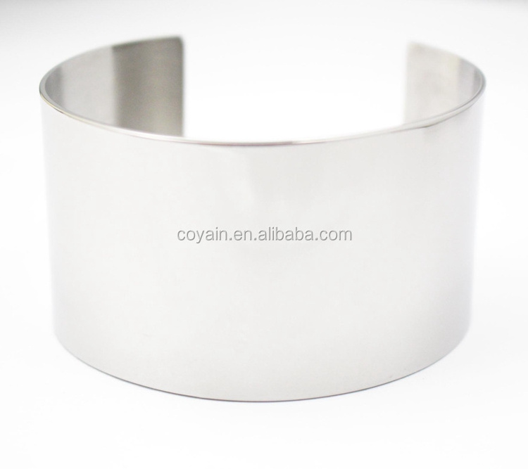 Stainless Steel Metal Cuff Bracelet Blanks silver Plain Cuff Bracelet