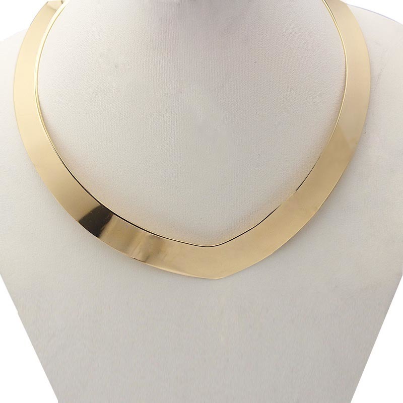 Collar Choker Necklace Neck Jewelry For Women Fashion 100% Stainless Steel Simple Personality Gold Torques Necklace