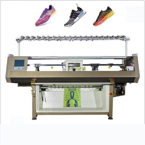 new computer 52inch 14gg shoe upper flat knitting machine with three system