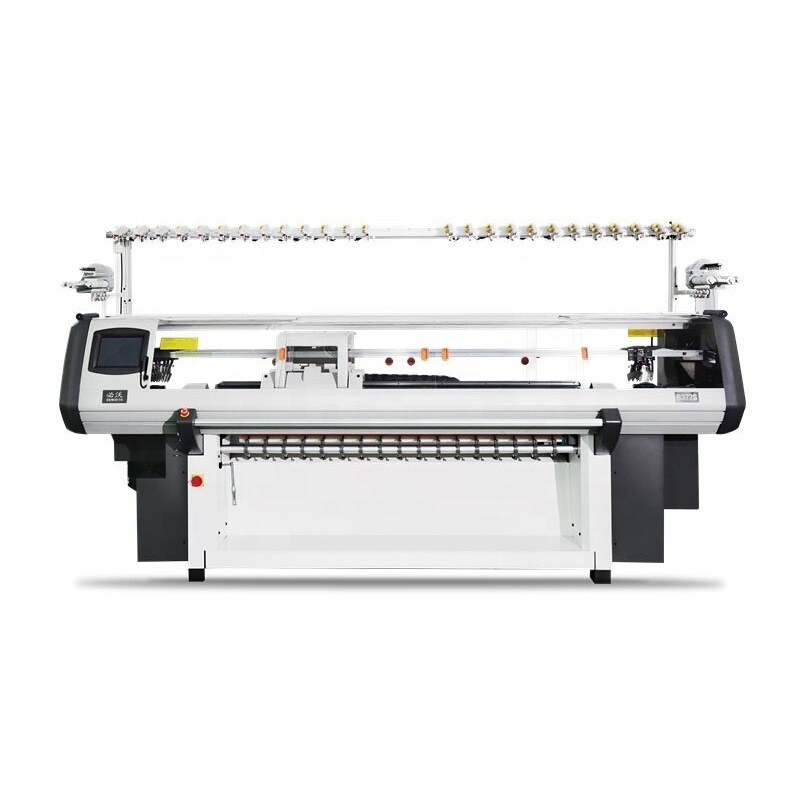 new computer 52inch 14gg shoe upper flat knitting machine with three system