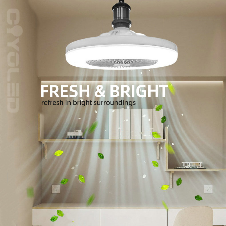 COYOLED ceiling fan with light and remote control ceiling fans with lights led dimmable low profile B22/E27 fan light