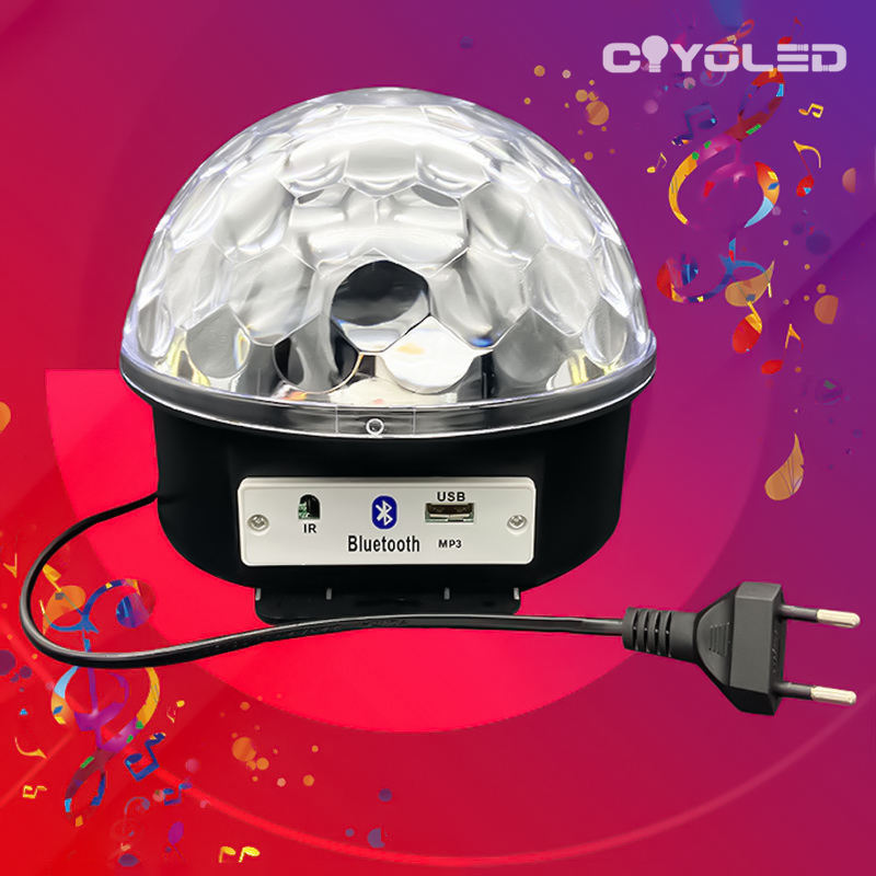 COYOLED Christmas Rotating Plug Led Light Bulbs Ball Shape Music Lights With Remote Control 10w Colorful Rgb Bulb For Disco