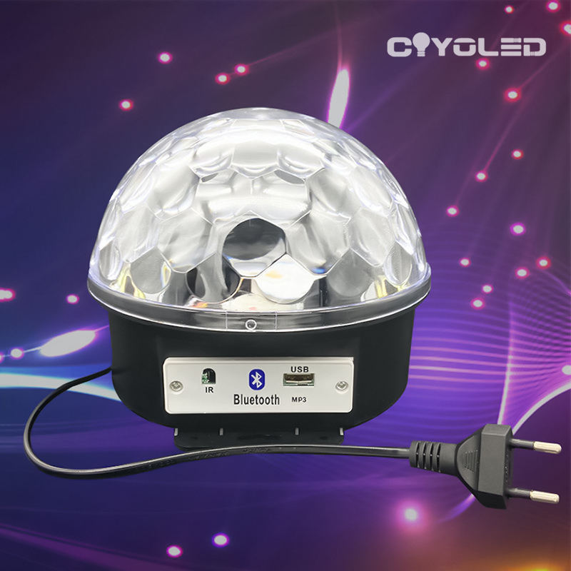 COYOLED Christmas Rotating Plug Led Light Bulbs Ball Shape Music Lights With Remote Control 10w Colorful Rgb Bulb For Disco