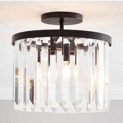 Vintage Chandeliers Crystal Light Hanging Lamp Pendant Lights Bronze Chandelier Ceiling Cora Crystal Flush Mount 14" ZA2018