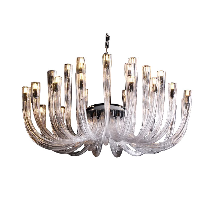 Modern personality living room light hollow glass rod frosted glass tube chandelier luxury chandelier