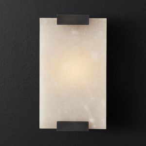 Bedroom Wall Light Luxe Materials Simple Style Real Marble Shade Wall Lamp Solid Brass Side Light  Hand-Carved Alabaster Sconce