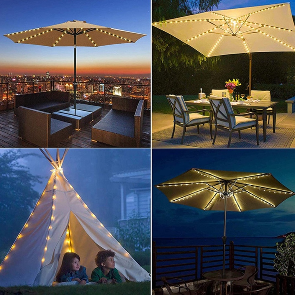 Parasols LED String Lights Battery Operated  8 Lines 104 pcs Tent Fairy Lights LED String IP65 Outdoor String Lights Led