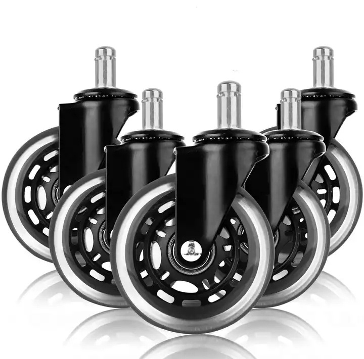 Replacement Office Chair Wheels Roller Blade Rubber PU Desk Casters