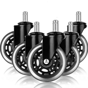 Replacement Office Chair Wheels Roller Blade Rubber PU Desk Casters