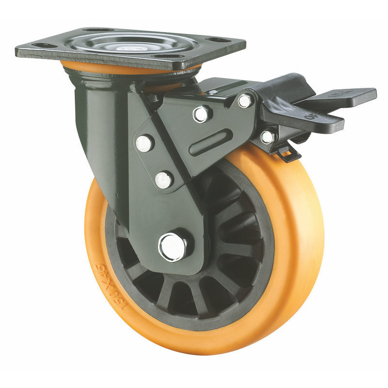 Industrial Heavy Duty Brake 550KG 8 Inch Universal Polyurethane replacement cart swivel wheels for trolleys