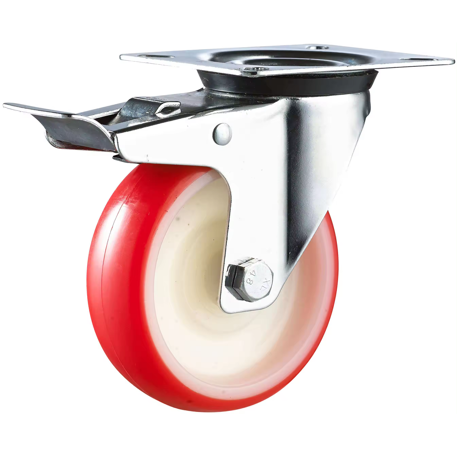 200mm 8 Inches Manufacturer Hot Sale equipment trolley Swivel top Plate PU Industrial Caster